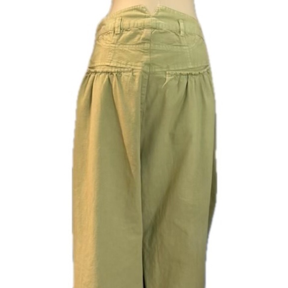 Free People Women's Sweet Talk Chino Pants in Dried Aloe Green Size 8 - Picture 4 of 6